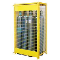 Gas Cylinder Cabinets, 10 Cylinder Capacity, 44" W x 30" D x 74" H, Yellow SAF837 | KLETON