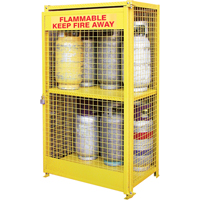 Gas Cylinder Cabinets, 12 Cylinder Capacity, 44" W x 30" D x 74" H, Yellow SAF847 | KLETON