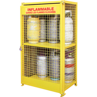 SAF847 Armoires pour cylindres &agrave; gaz, nbre de bouteilles: 12, 44" , 30" , 74" , Jaune
