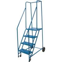 VD441 Escabeau roulant, 4 marches, Largeur de la marche 18", Hauteur de la plateforme 37", Acier