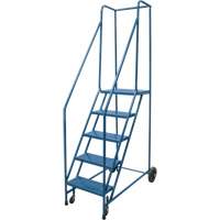Rolling Step Ladder, 5 Steps, 18" Step Width, 46" Platform Height, Steel VD442 | KLETON