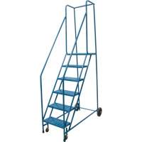 Rolling Step Ladder, 6 Steps, 18" Step Width, 55" Platform Height, Steel VD443 | KLETON